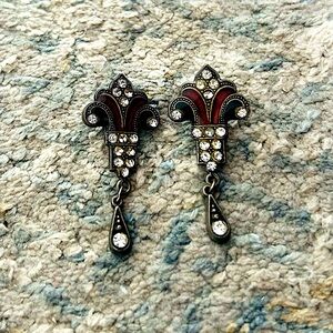 Art Deco enamel and crystal earrings